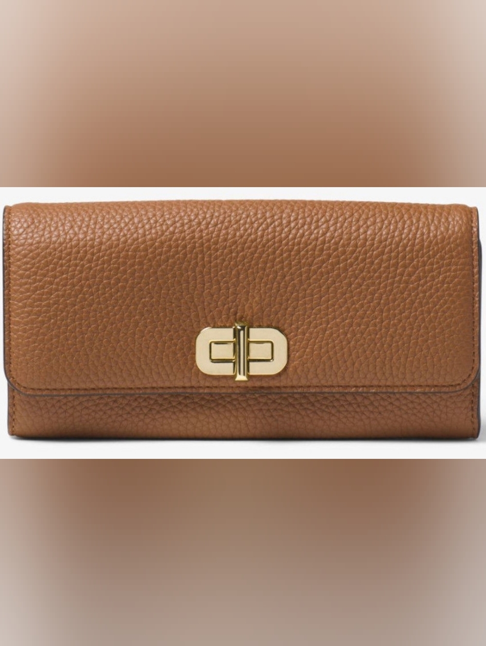 Michael Kors Sullivan Large Carryall Wallet Luggage Brown Gold